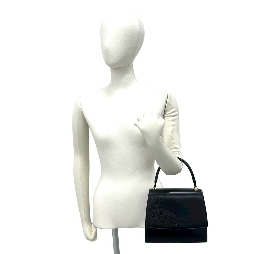 Louis Vuitton Vintage Athens Opera Leather Handbag Mini Tote Black — view 2