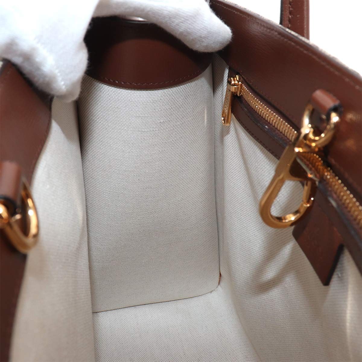 Gucci Interlocking Small 2-Way Tote Shoulder Bag GG Supreme Leather Beige — view 7