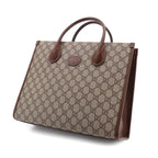 Gucci Interlocking Small 2-Way Tote Shoulder Bag GG Supreme Leather Beige — view 9