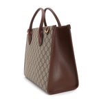 Gucci Interlocking Small 2-Way Tote Shoulder Bag GG Supreme Leather Beige — view 3