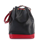 Louis Vuitton Epi Noe Shoulder Bag Leather Noir Castilian Red Gold — view 3