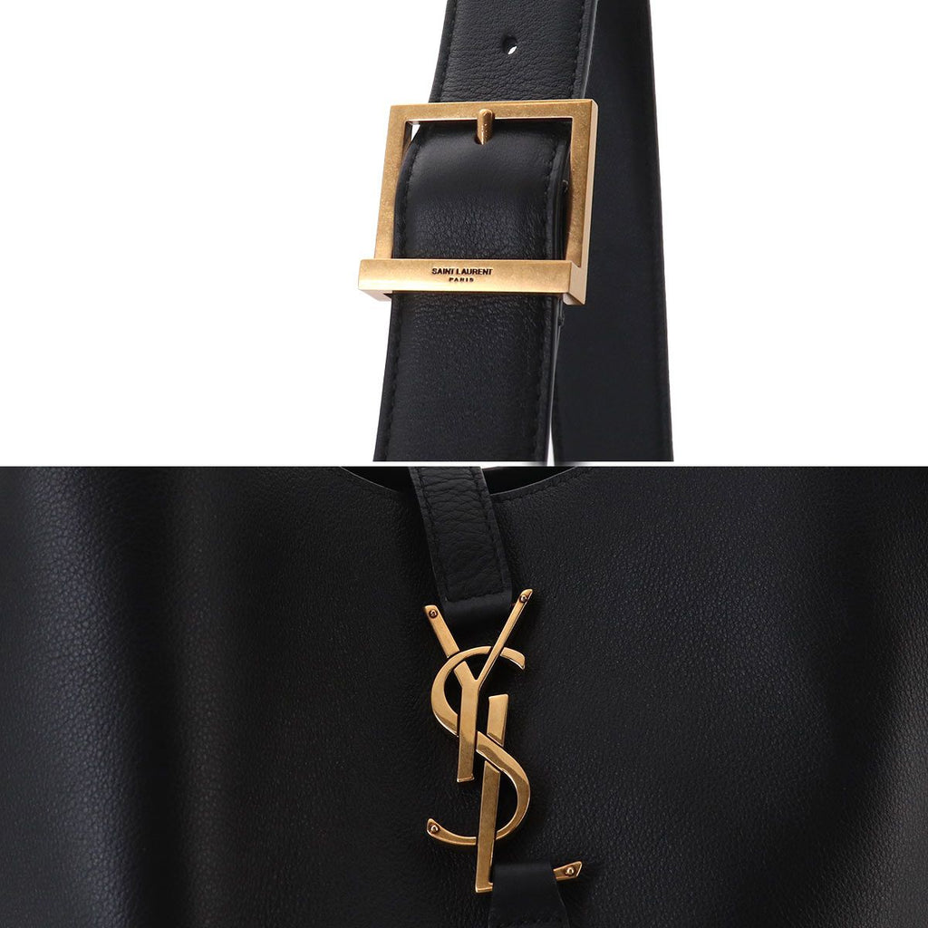 Saint Laurent Soft Large Shoulder Bag Leather Black — view 9