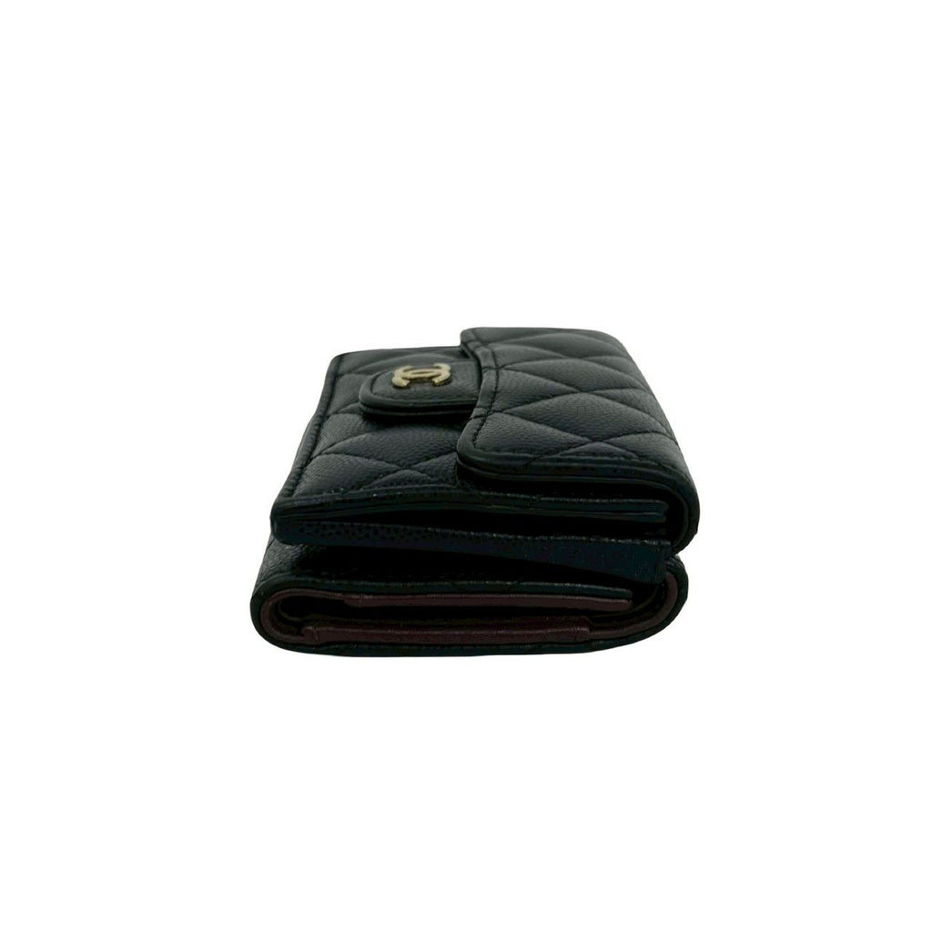 Chanel Box Card with Number 31 Quilted CC Logo Caviar Leather Trifold Wallet — view 5