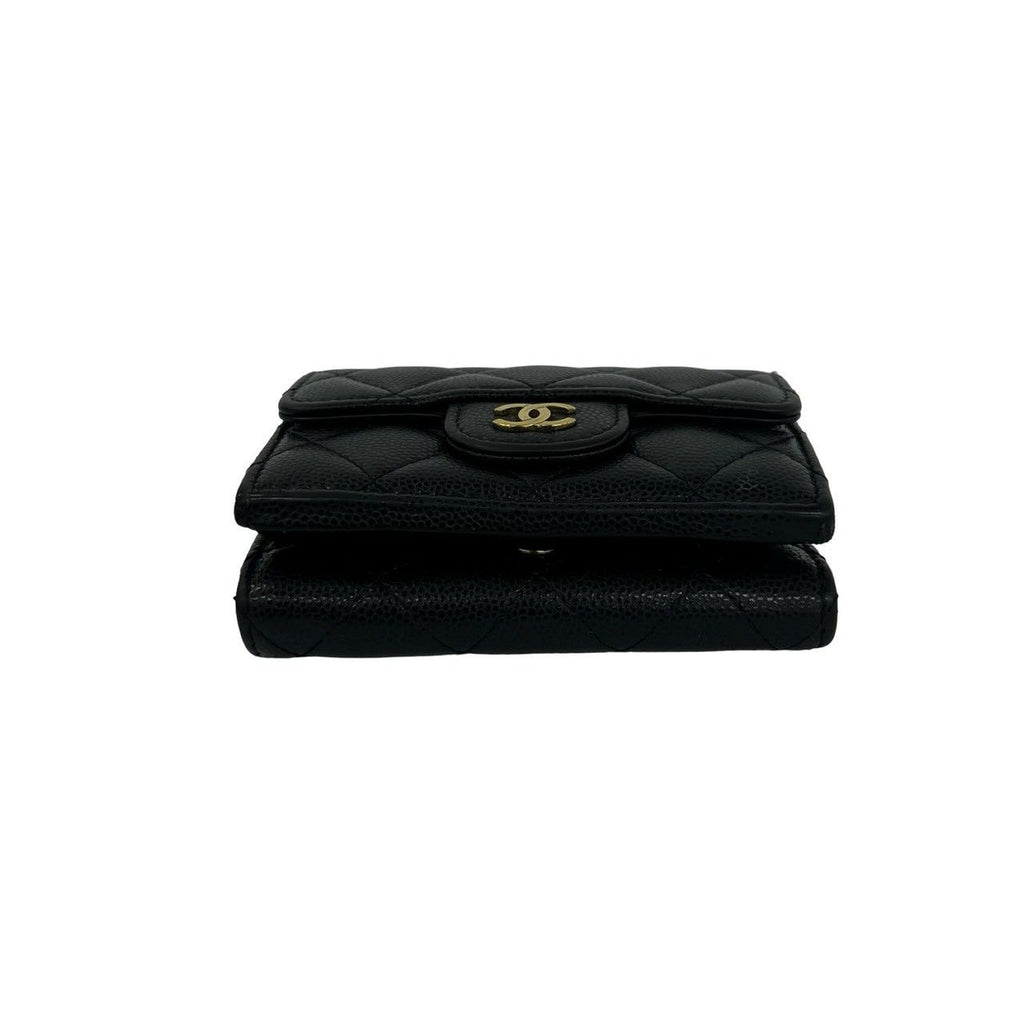 Chanel Box Card with Number 31 Quilted CC Logo Caviar Leather Trifold Wallet — view 6