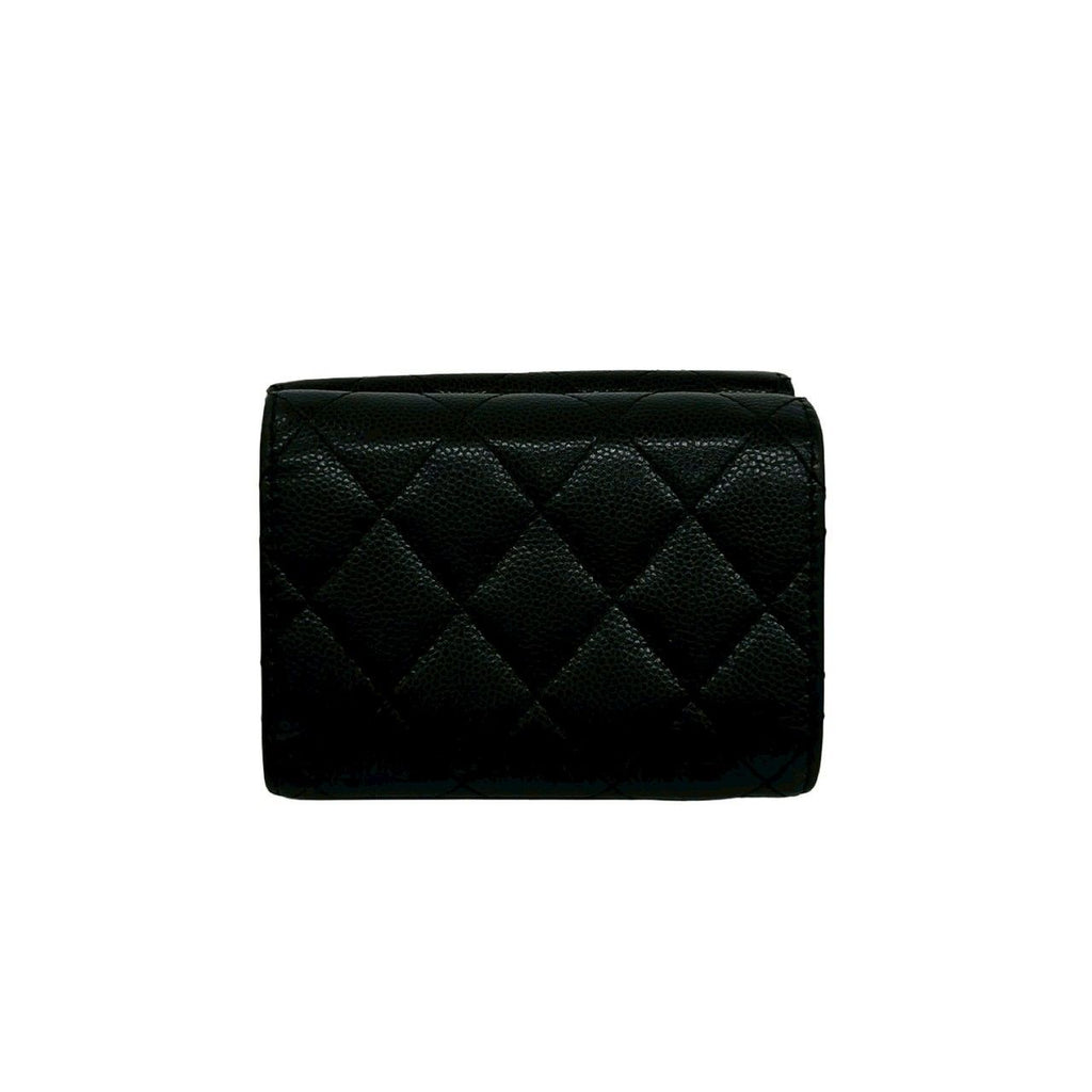 Chanel Box Card with Number 31 Quilted CC Logo Caviar Leather Trifold Wallet — view 2
