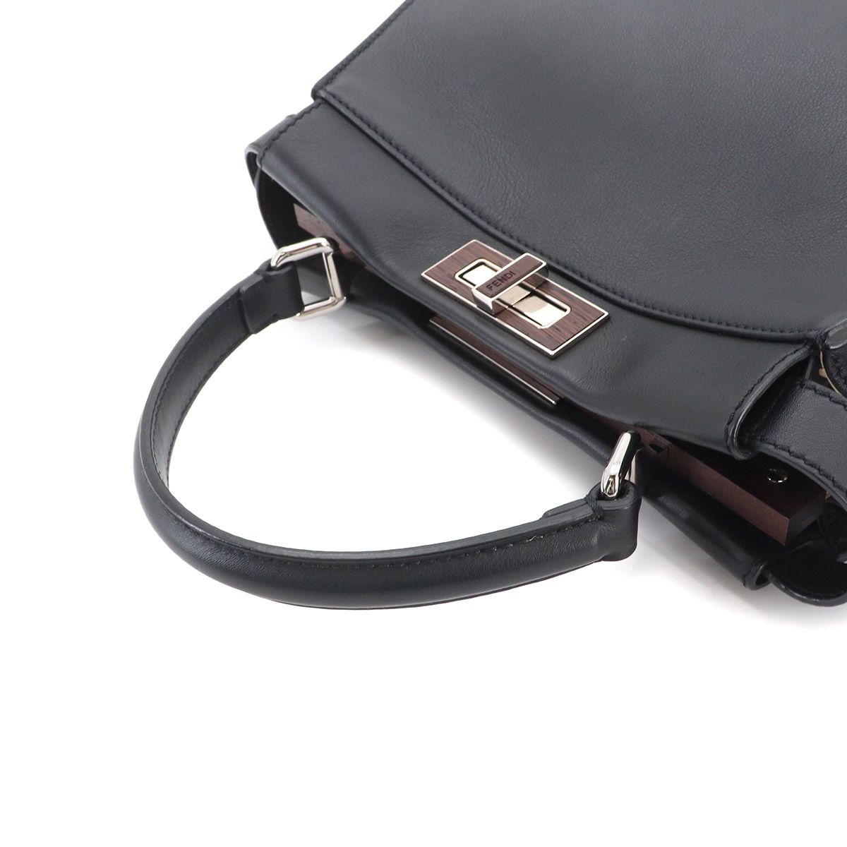 Fendi Peekaboo Shoulder Bag Leather Black Selleria — view 6
