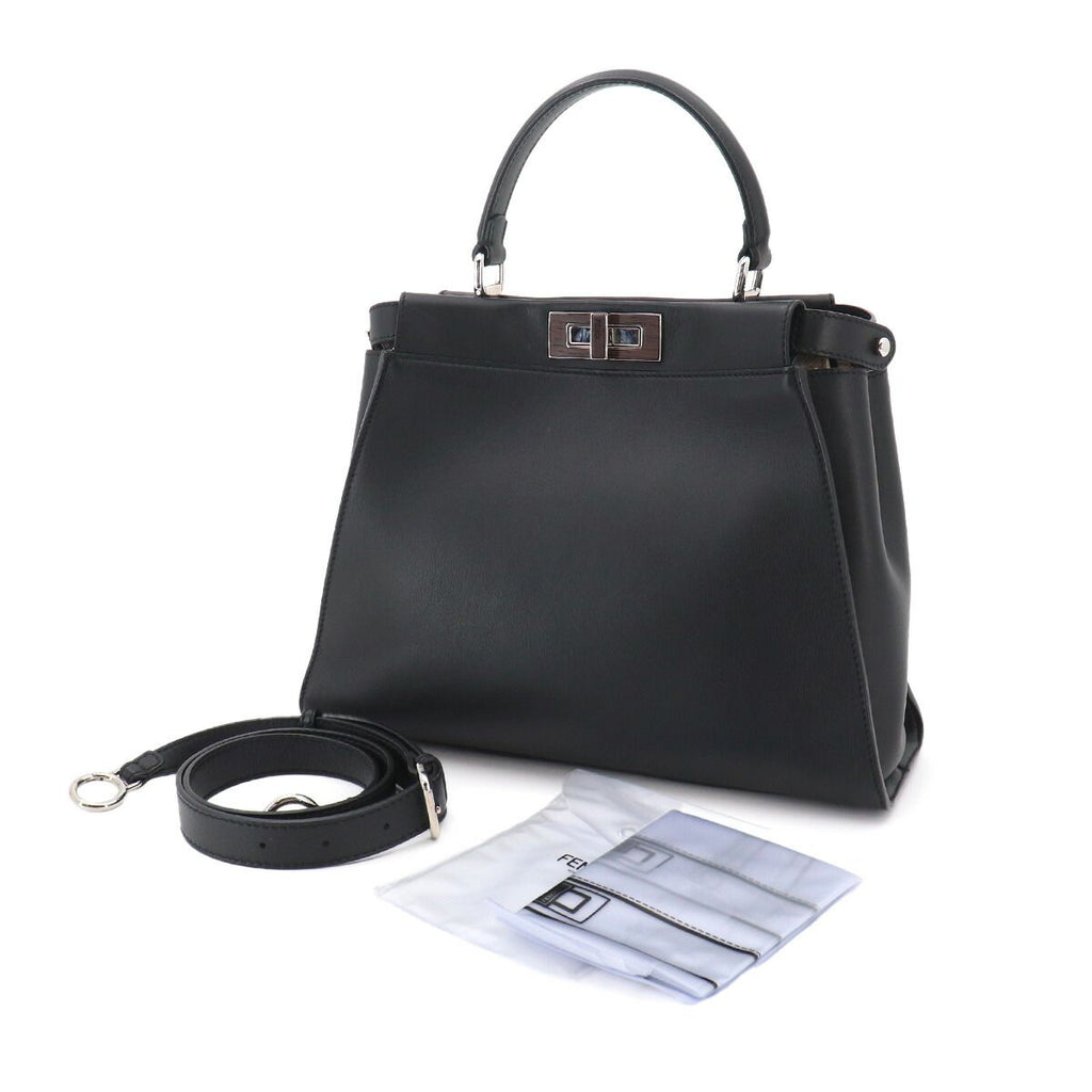 Fendi Peekaboo Shoulder Bag Leather Black Selleria — view 2