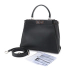 Fendi Peekaboo Shoulder Bag Leather Black Selleria — view 2