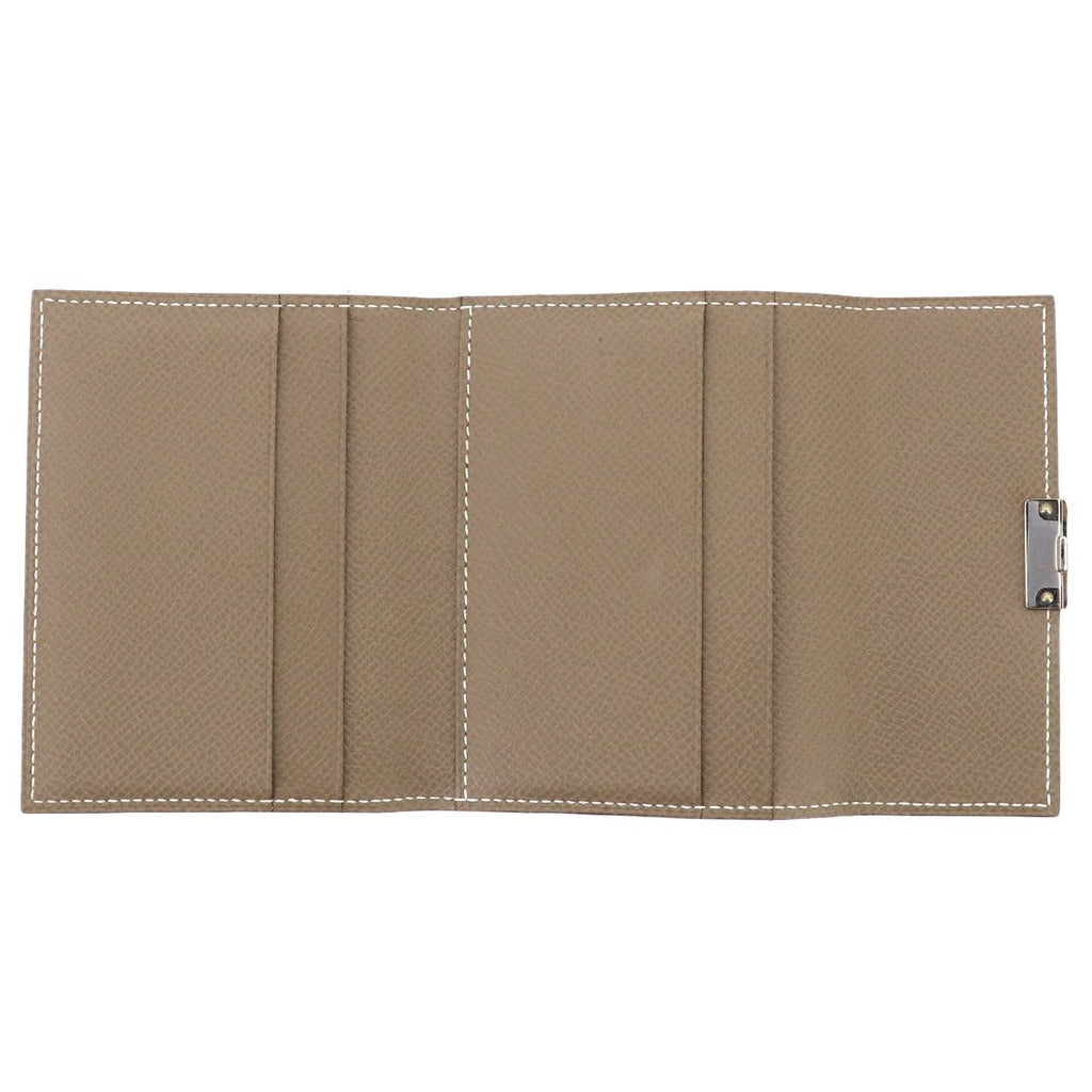 Hermes Clic Mini Card Case Epsom Etoupe Silver — view 6