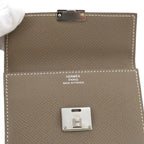 Hermes Clic Mini Card Case Epsom Etoupe Silver — view 7