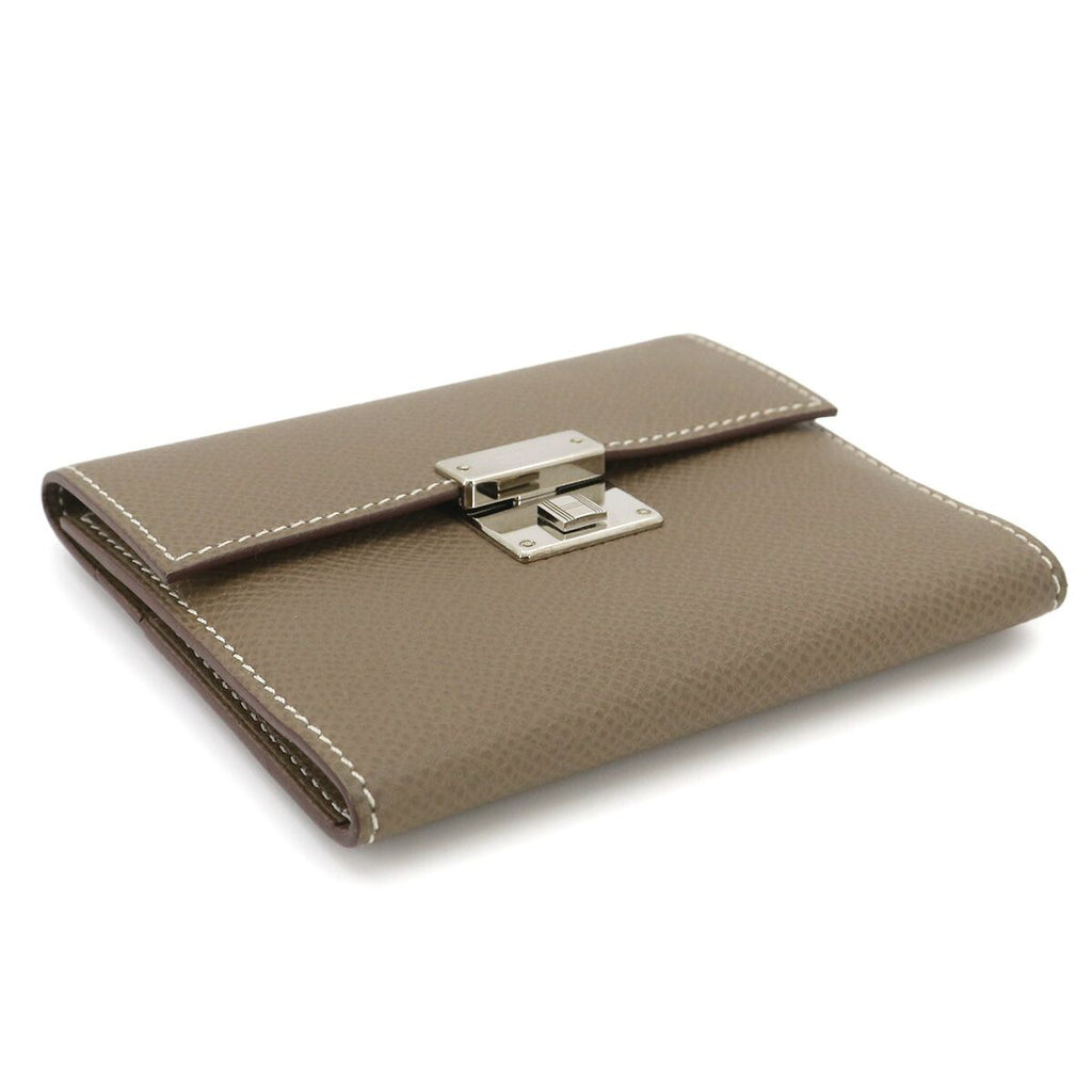 Hermes Clic Mini Card Case Epsom Etoupe Silver — view 4