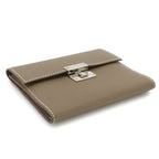 Hermes Clic Mini Card Case Epsom Etoupe Silver — view 4