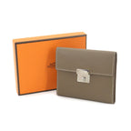 Hermes Clic Mini Card Case Epsom Etoupe Silver — view 2