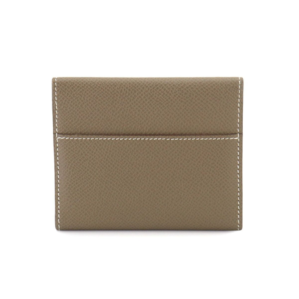 Hermes Clic Mini Card Case Epsom Etoupe Silver — view 3