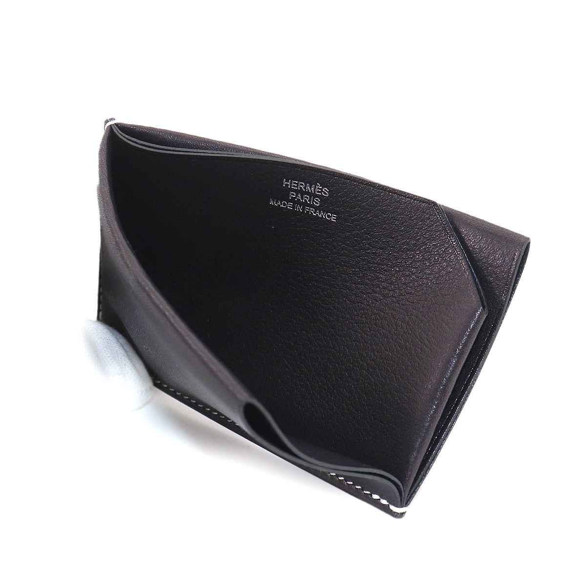 Hermes Series Card Case Business Holder Bague Rain Blue Indigo Sellier — view 6