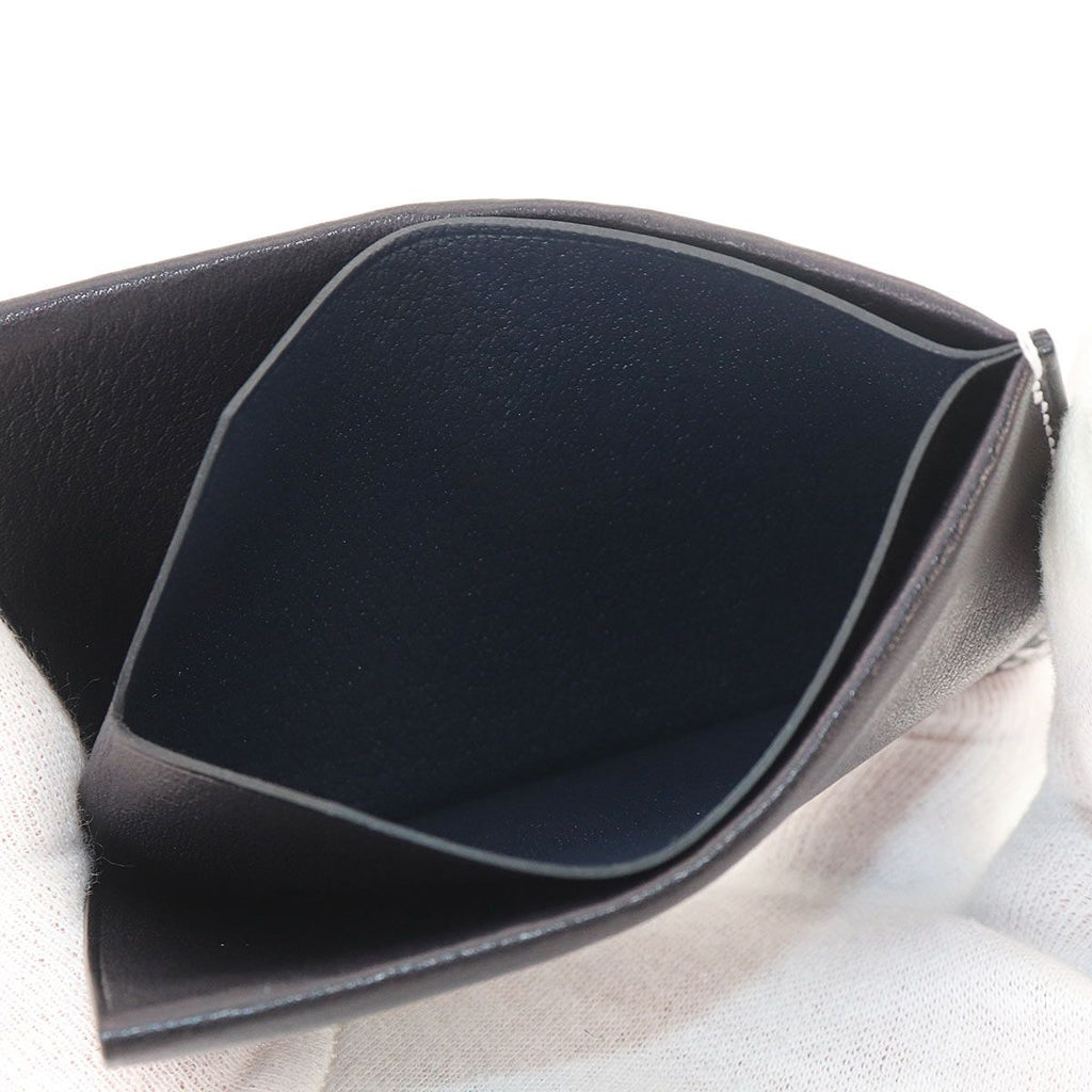 Hermes Series Card Case Business Holder Bague Rain Blue Indigo Sellier — view 7