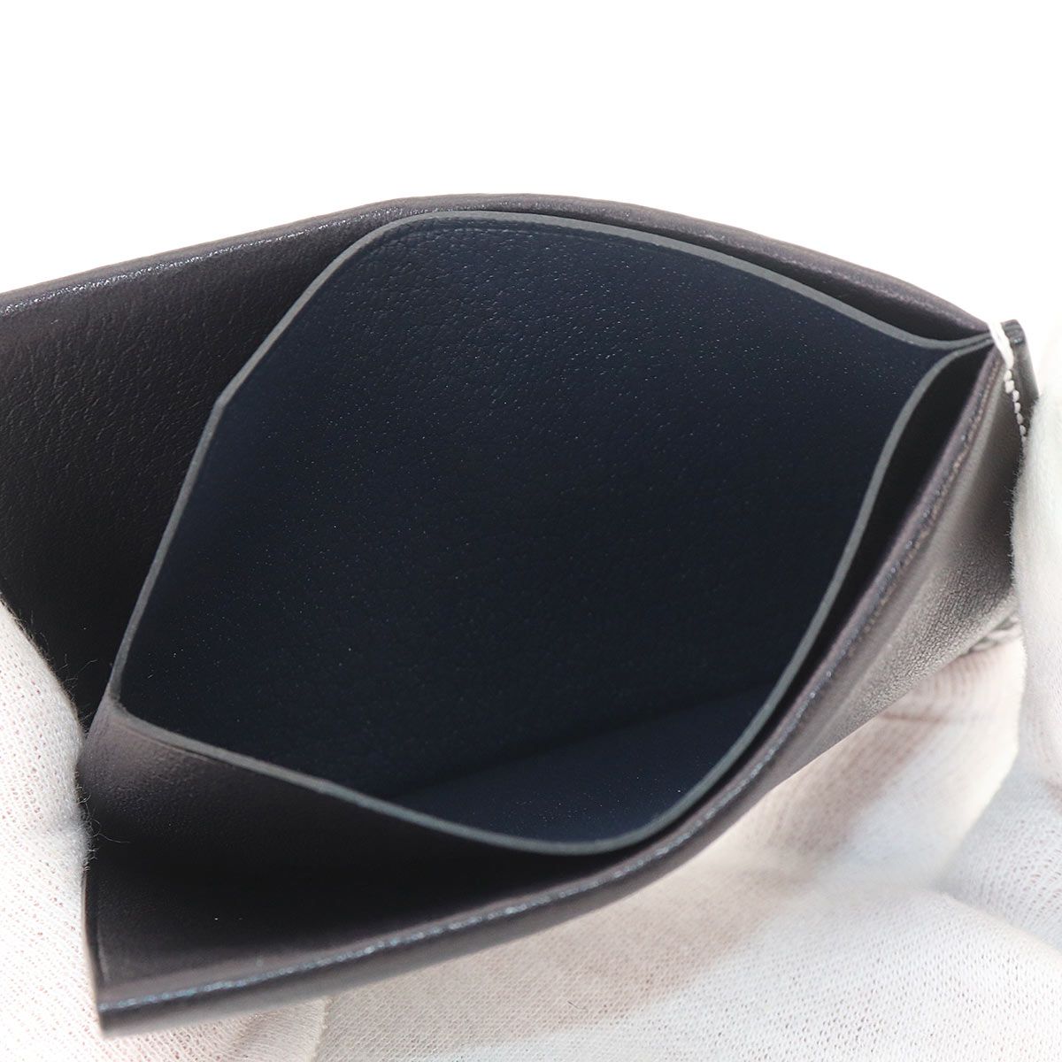 Hermes Series Card Case Business Holder Bague Rain Blue Indigo Sellier — view 7