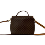 Celine Vintage Macadam Blason Triomphe Logo Ring Leather Mini Shoulder Bag Brown — view 3