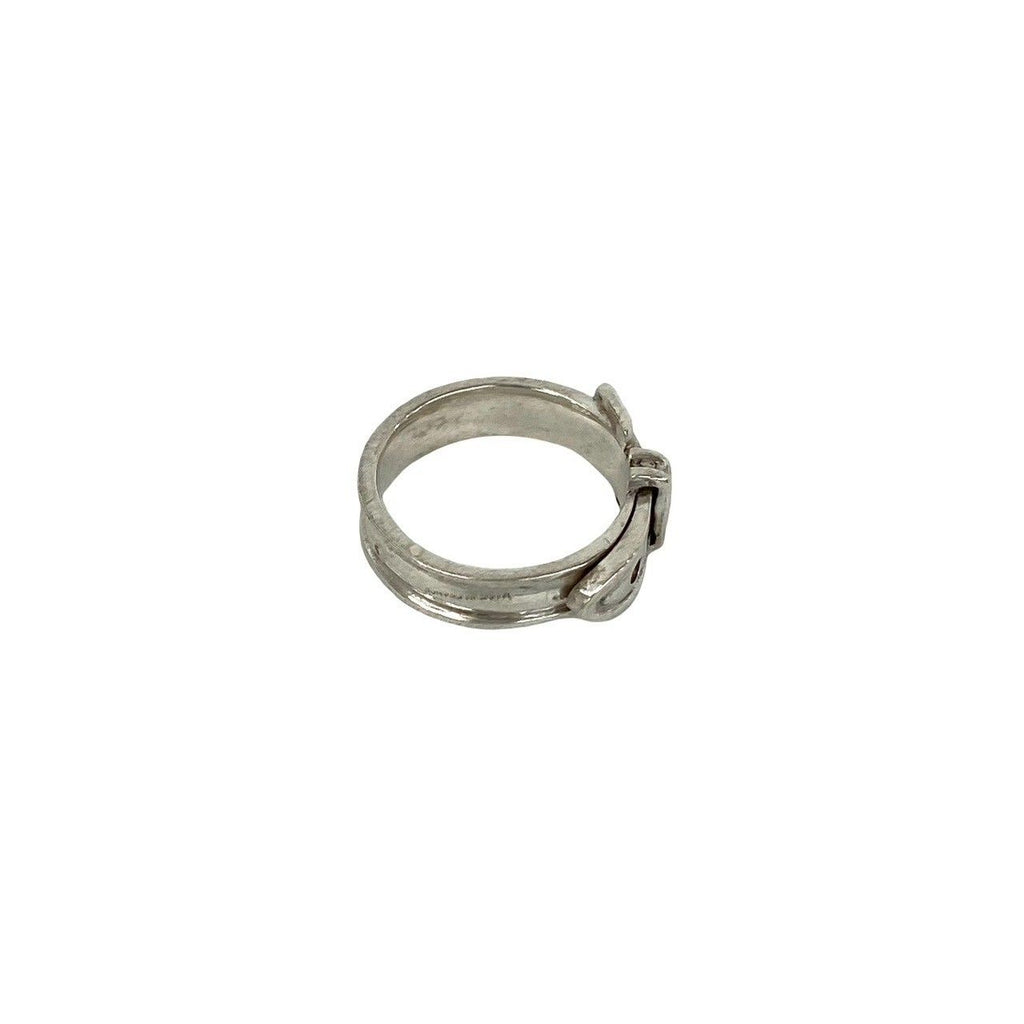 Hermes Vintage Ceinture Ring 925 Sterling Silver — view 5
