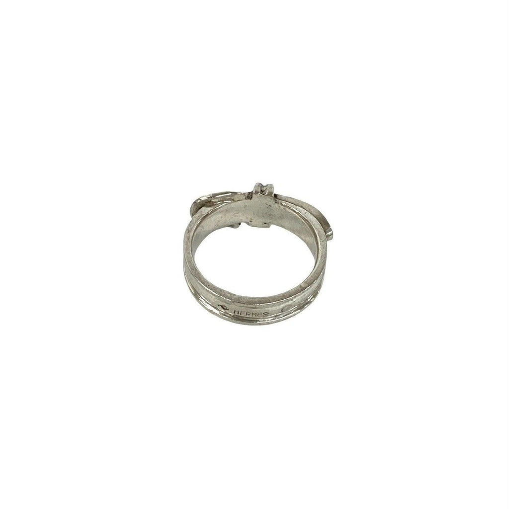 Hermes Vintage Ceinture Ring 925 Sterling Silver — view 6