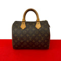 Louis Vuitton Vintage Speedy 25 Monogram Leather Mini Boston Bag Brown