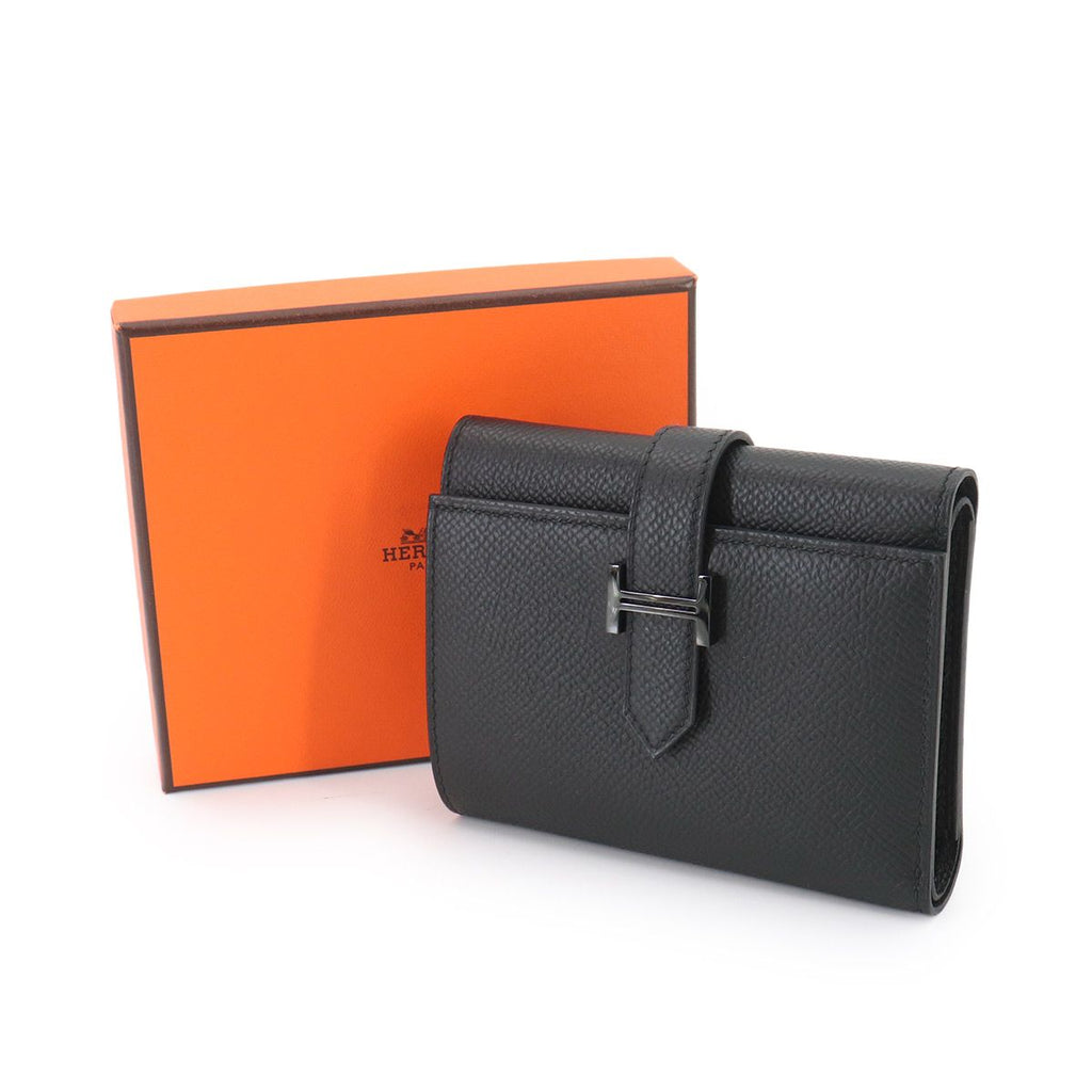 Hermes Bearn Combined Monochrome So Black Trifold Wallet Vo Madame Combine — view 2