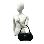 Loewe Senda Log Leather Shoulder Bag Mini Tote Black — view 2