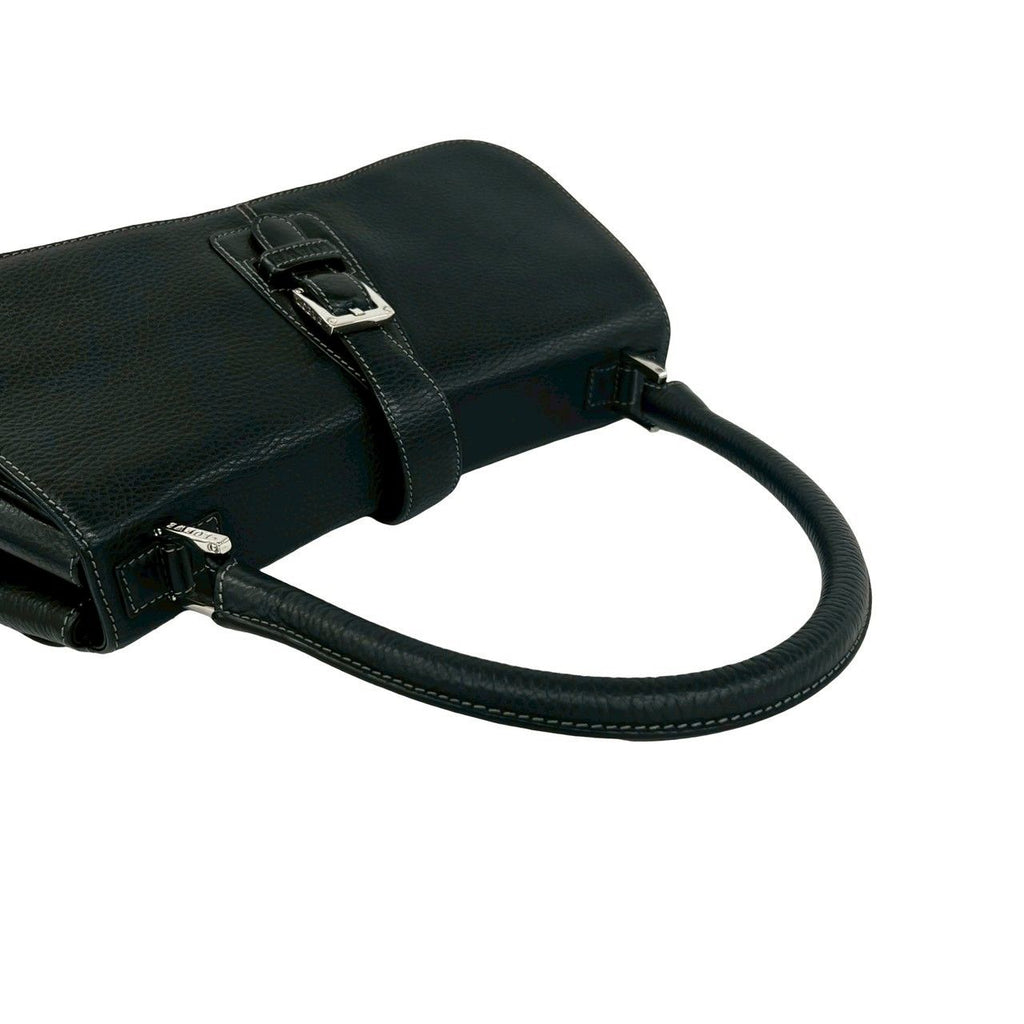 Loewe Senda Log Leather Shoulder Bag Mini Tote Black — view 4