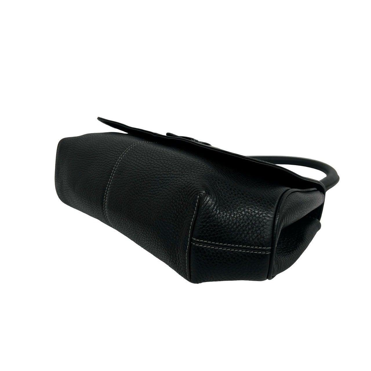 Loewe Senda Log Leather Shoulder Bag Mini Tote Black — view 8