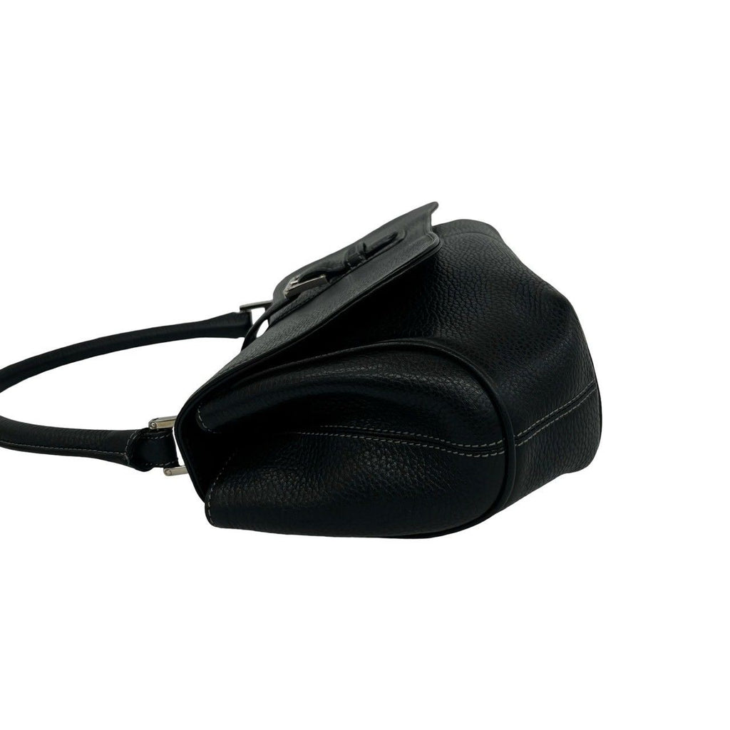 Loewe Senda Log Leather Shoulder Bag Mini Tote Black — view 5