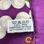 Chanel Scarf Silk Flower-&pearl Logo Purple — view 9