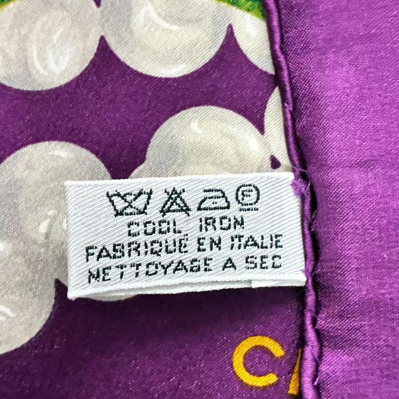 Chanel Scarf Silk Flower-&pearl Logo Purple — view 9