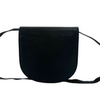 Saint Laurent Vintage YSL Logo Scallop Leather Mini Shoulder Bag Black — view 3