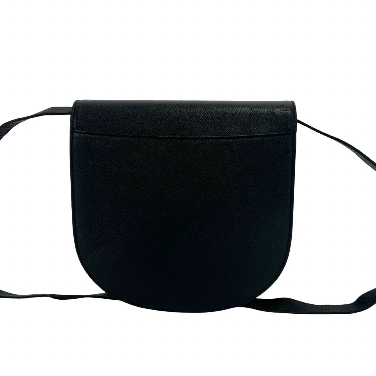 Saint Laurent Vintage YSL Logo Scallop Leather Mini Shoulder Bag Black — view 3