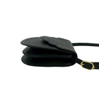 Saint Laurent Vintage YSL Logo Scallop Leather Mini Shoulder Bag Black — view 6