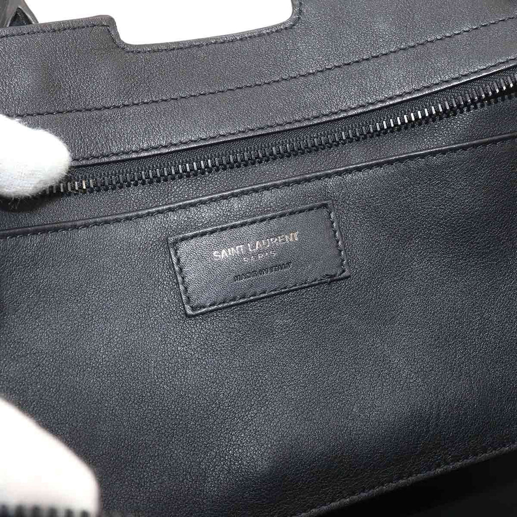 Saint Laurent Baby Downtown Cabas 2-Way Bag Leather Black — view 9