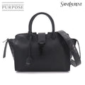 Saint Laurent Baby Downtown Cabas 2-Way Bag Leather Black