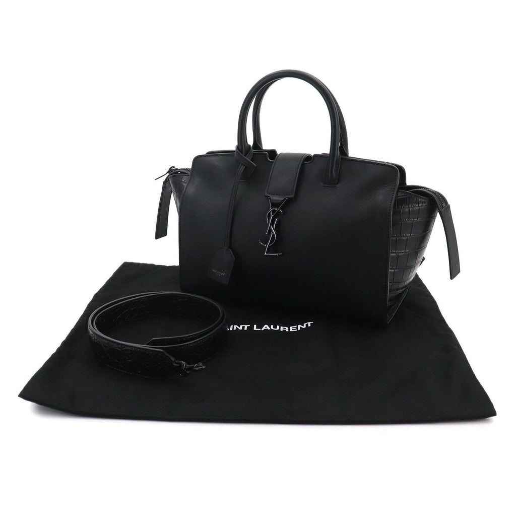 Saint Laurent Baby Downtown Cabas 2-Way Bag Leather Black — view 2