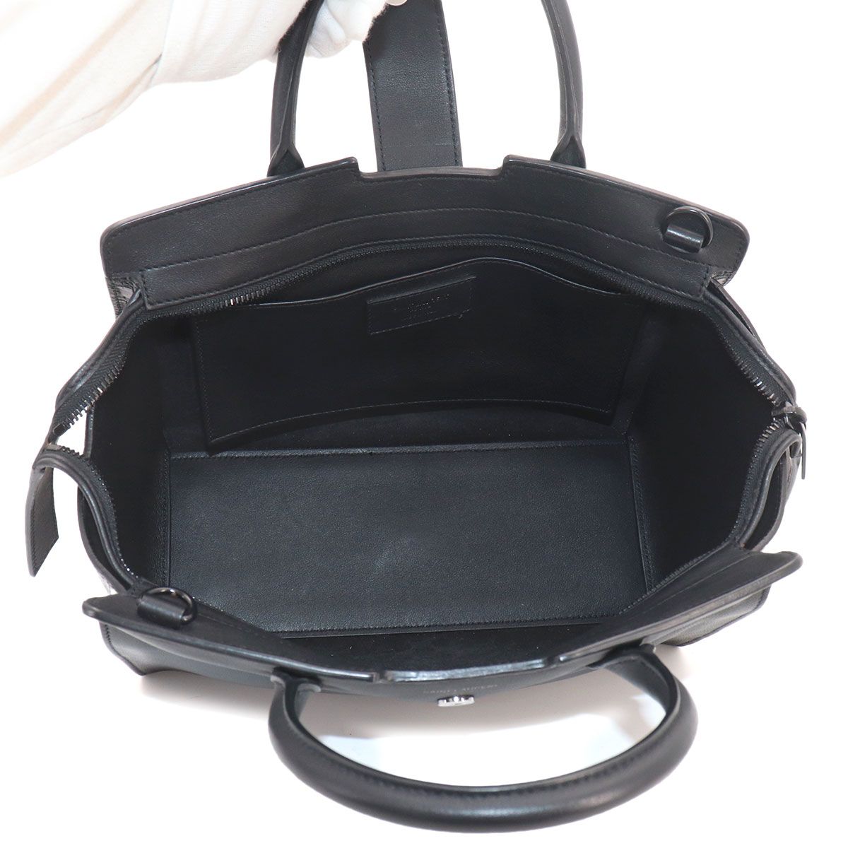 Saint Laurent Baby Downtown Cabas 2-Way Bag Leather Black — view 7
