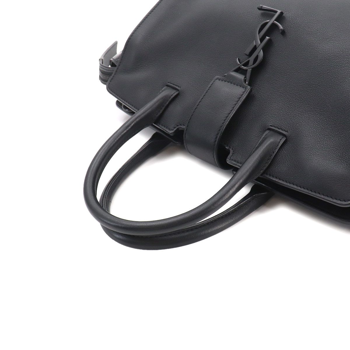 Saint Laurent Baby Downtown Cabas 2-Way Bag Leather Black — view 6