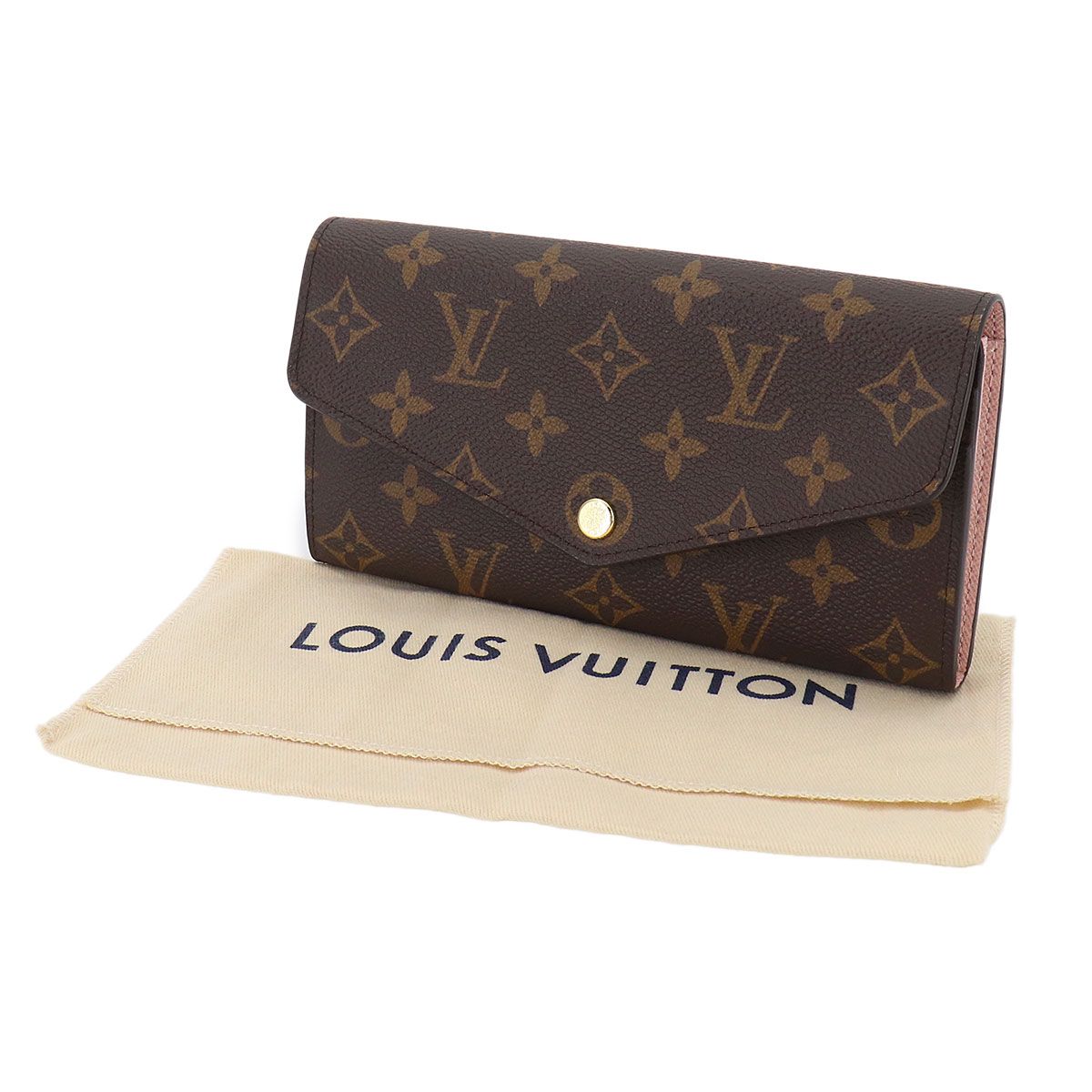 Louis Vuitton Exhibition Monogram Portefeuille Sarah Bifold Wallet Rose Valley — view 2