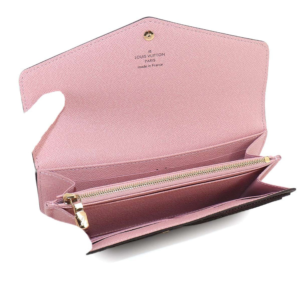 Louis Vuitton Exhibition Monogram Portefeuille Sarah Bifold Wallet Rose Valley — view 6