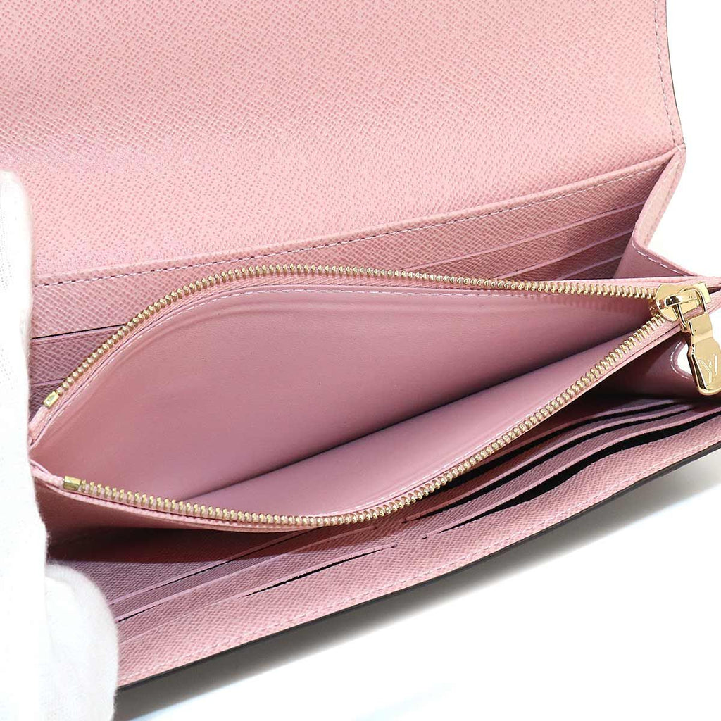Louis Vuitton Exhibition Monogram Portefeuille Sarah Bifold Wallet Rose Valley — view 7