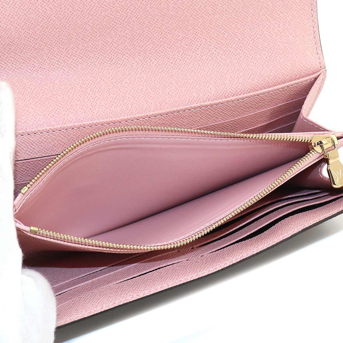 Louis Vuitton Exhibition Monogram Portefeuille Sarah Bifold Wallet Rose Valley — view 7