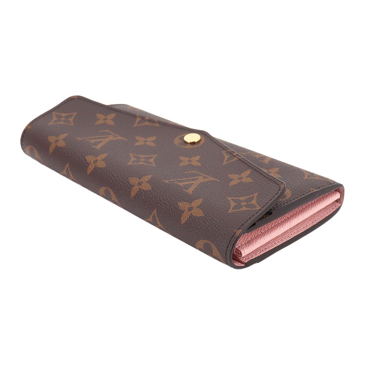 Louis Vuitton Exhibition Monogram Portefeuille Sarah Bifold Wallet Rose Valley — view 5