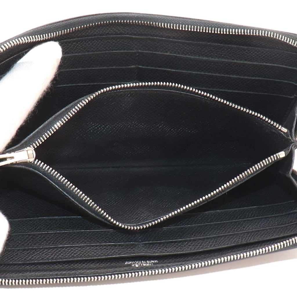 Hermes Azap Long Classic Zip Around Wallet Epsom Black — view 6