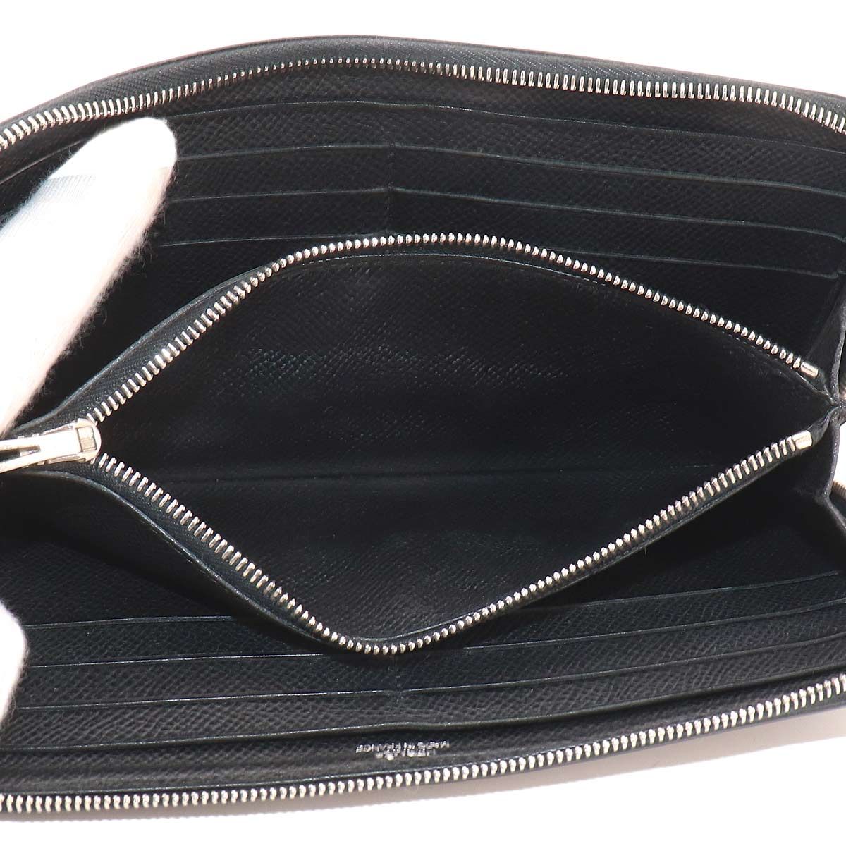Hermes Azap Long Classic Zip Around Wallet Epsom Black — view 6