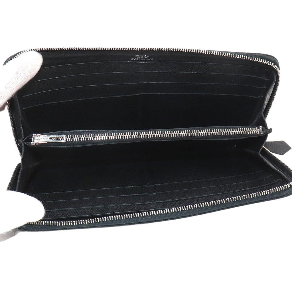 Hermes Azap Long Classic Zip Around Wallet Epsom Black — view 5