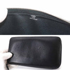 Hermes Azap Long Classic Zip Around Wallet Epsom Black — view 7