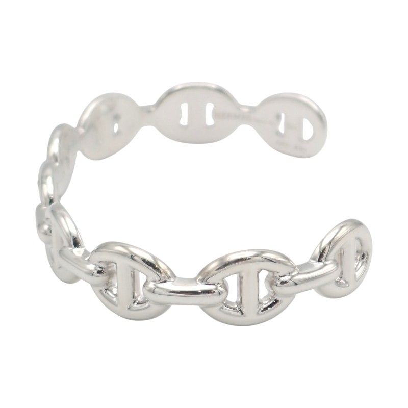 Hermes Chaine D'ancre Short Bangle Bracelet 925 Sterling Silver Simple — view 4